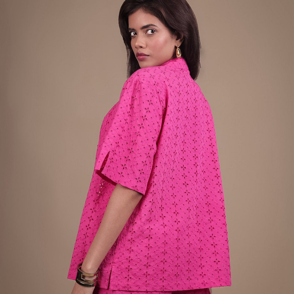 Pink Vale Shirt & Shorts with belt Set